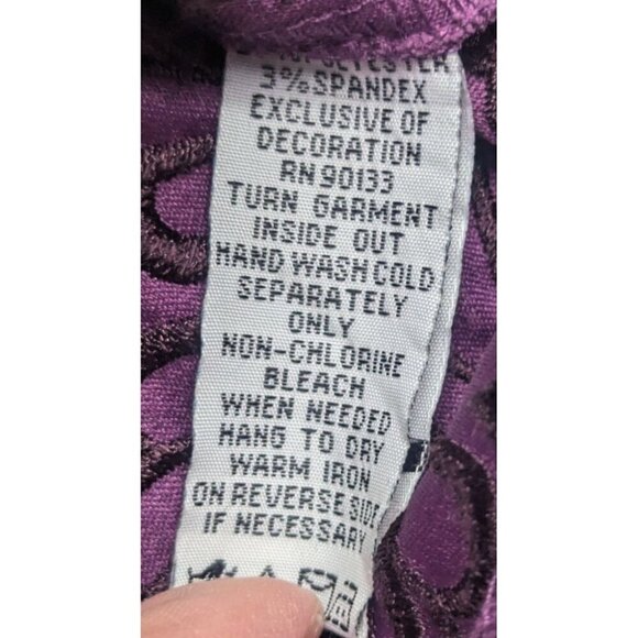 NEW Vintage Bob Mackie Wearable Art Purple Button Up Blazer Blouse Women’s XS - Picture 7 of 7